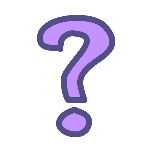 a purple question mark